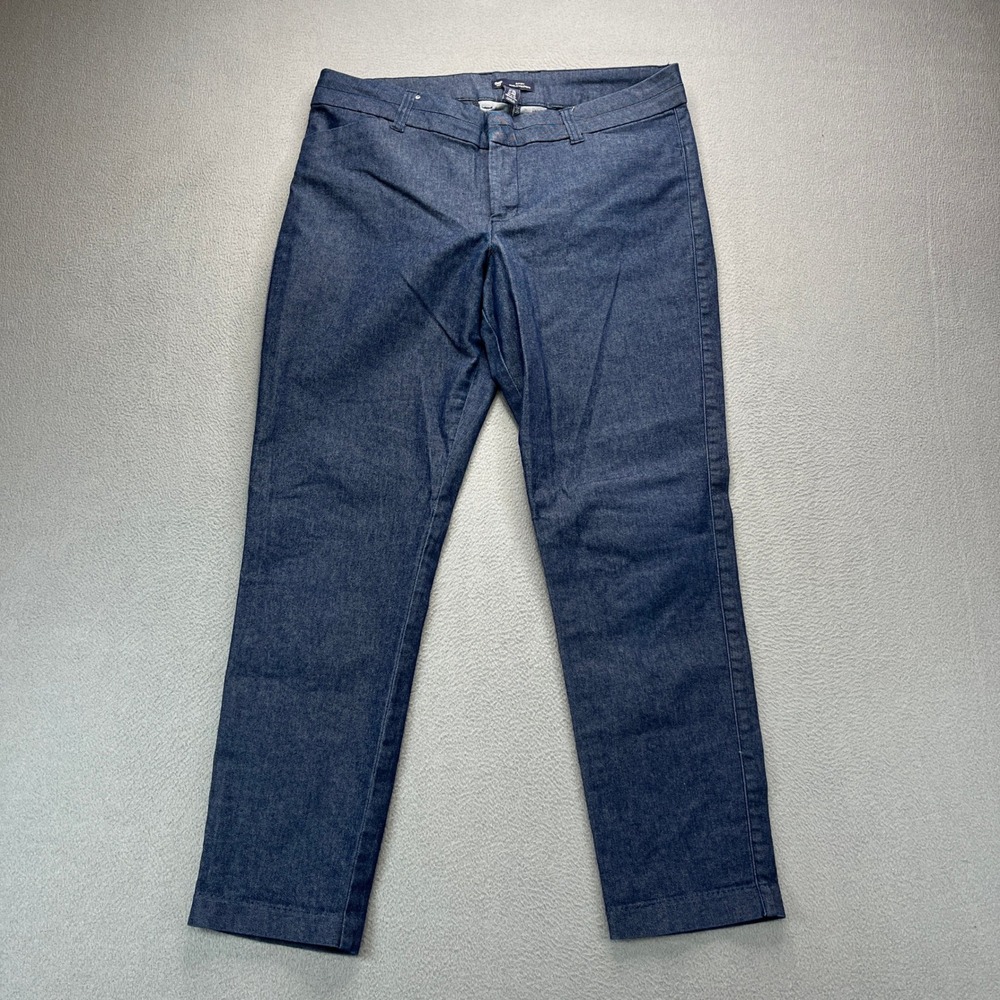 Gap Slim City Pants Womens 8 Regular Blue Denim Cotton Blend Stretch Trousers